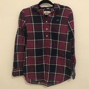Plaid quarter button up
